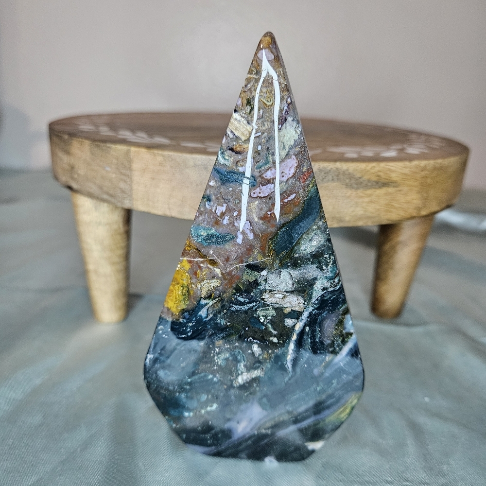 🔮 Beautiful Ocean Jasper Natural Crystal Freeform 6 in Real Stone